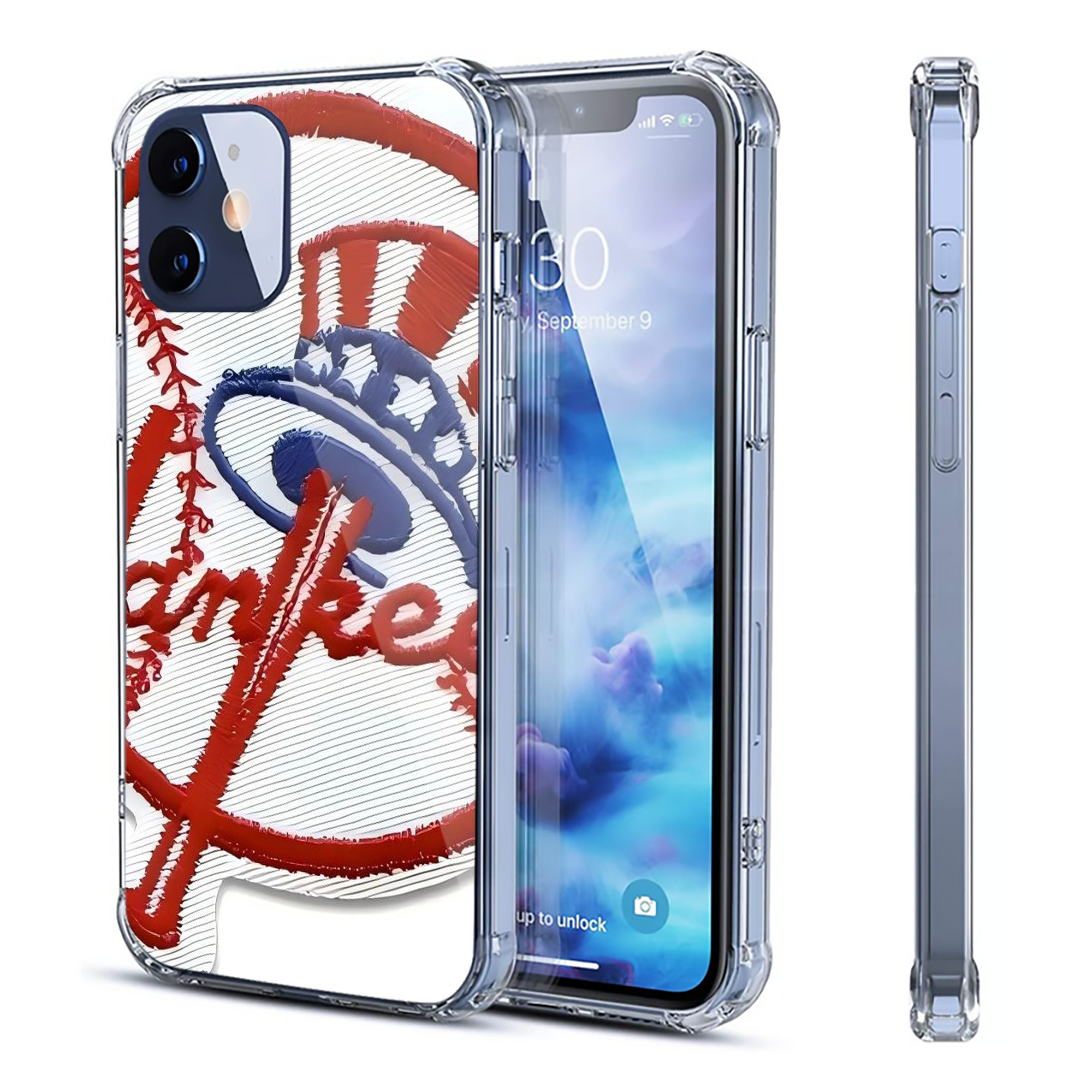 New York Yankees 123 Clear IPhone 12 Case – Soft TPU With UV Print – Enhanced Drop Protection, Precise Fit, Anti-Fingerprint, Customizable Design, Scratch-Resistant, Yellow-Resistant